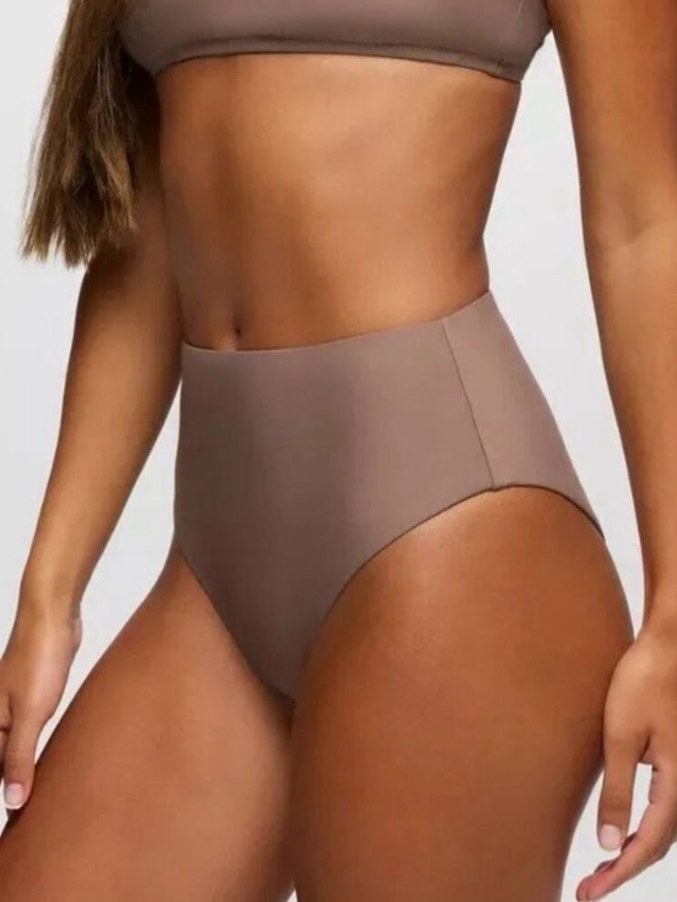 Prana High-Waist Swim Bottom In Taupe